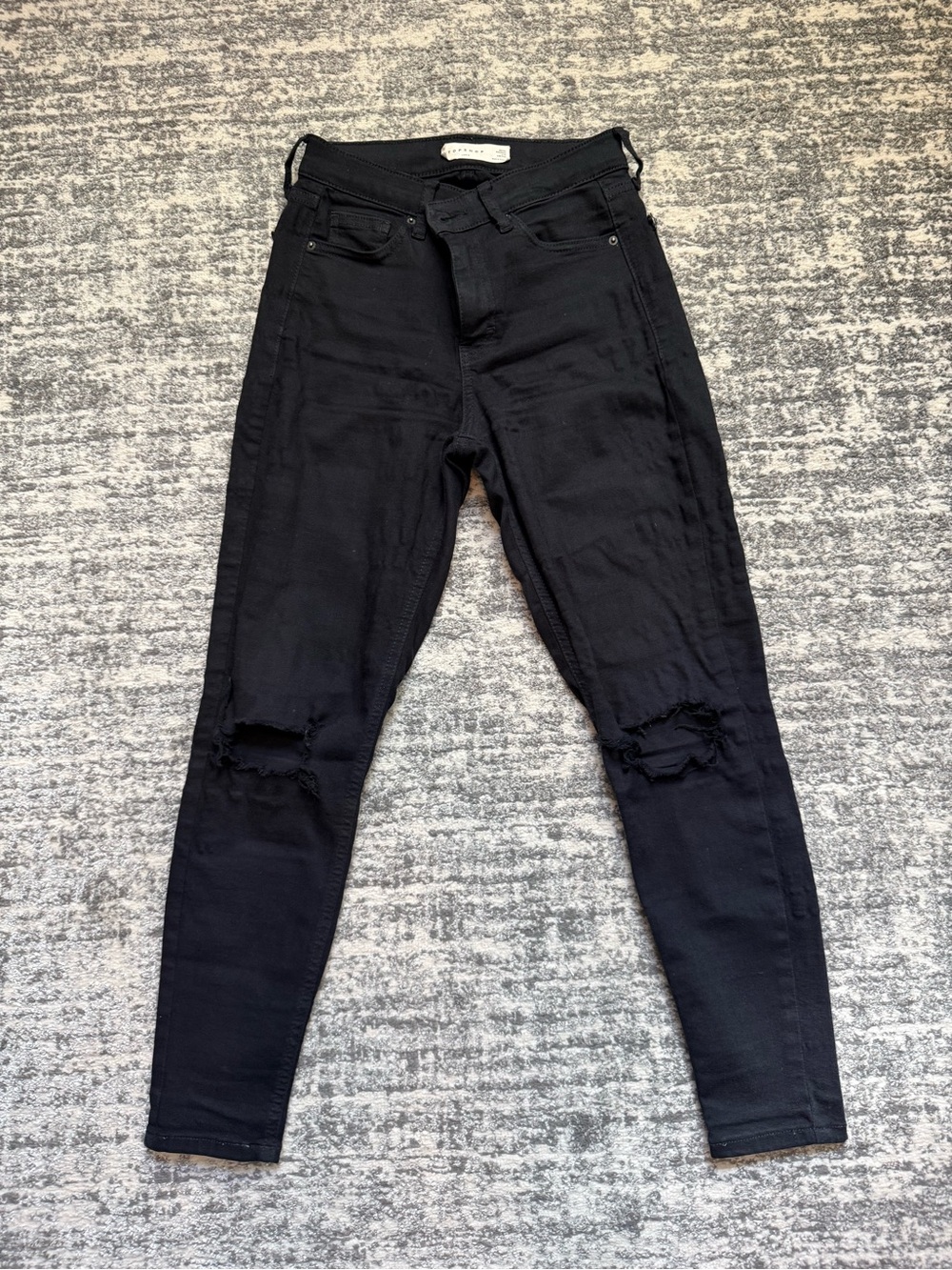 Black Distressed and Rippwd High-Rise Women’s Jeans